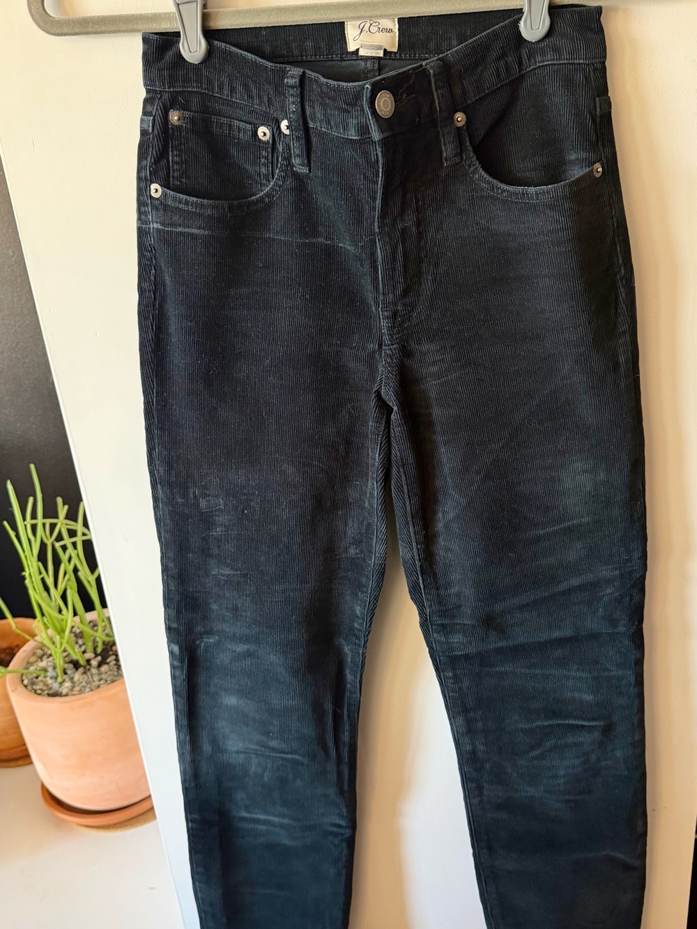 J. Crew Women's Black Vintage Slim Straight Corduroy Pants
